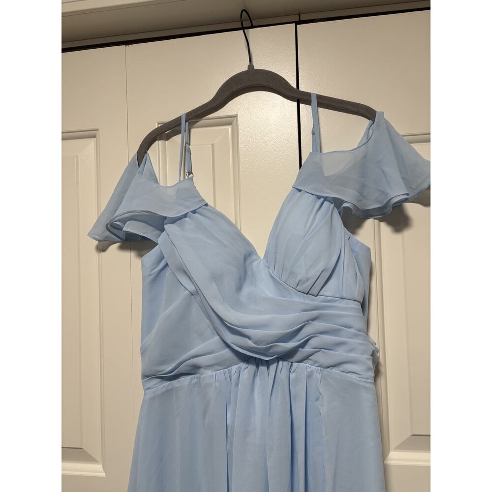Women’s Light Blue Off-Shoulder Evening Dress Size 12 - Picture 3 of 9
